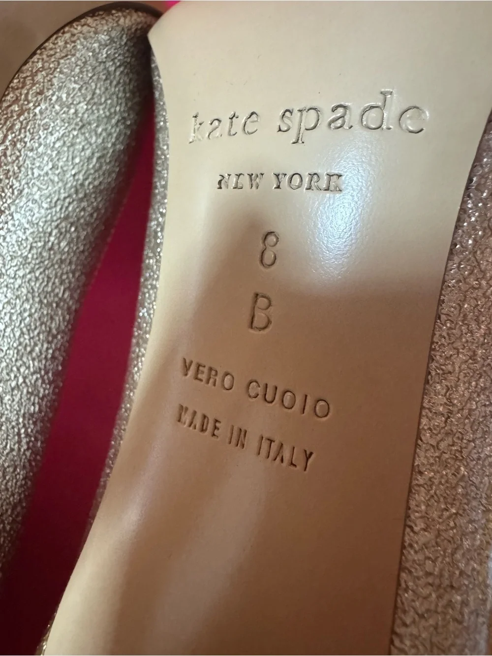 Kate Spade Larisa Metallic Patent Leather Pumps Heels Size 8 Made in Italy